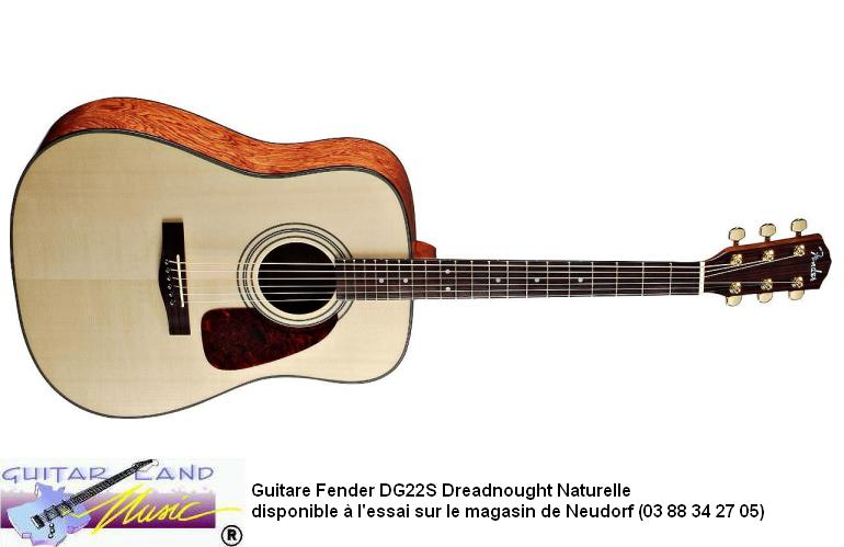 Guitare Fender DG22S Dreadnought Naturel Bubinga